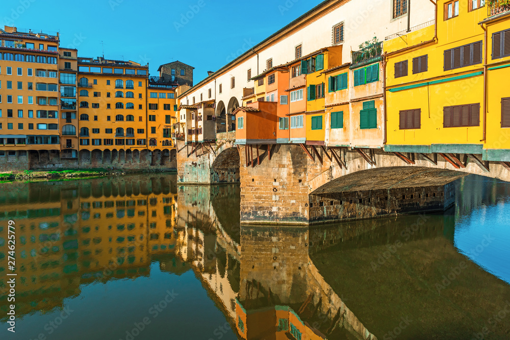 Famous landmark Ponte Vecchio in Florence, Tuscany, Italy