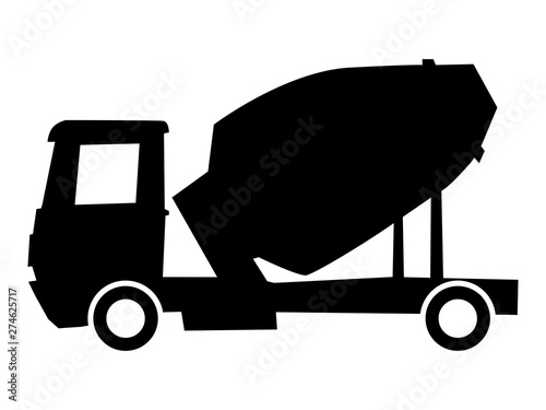 silhouette of concrete mixer