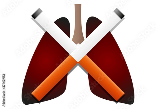 Pulmones enegrecidos y enfermos por el tabaco.