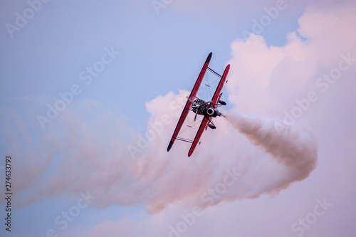 Air spectacular under cloudy sky