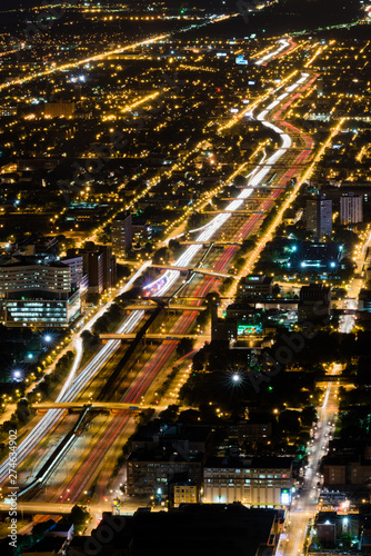 Night Aerial of Chicago Interstate At Night © David Harpe