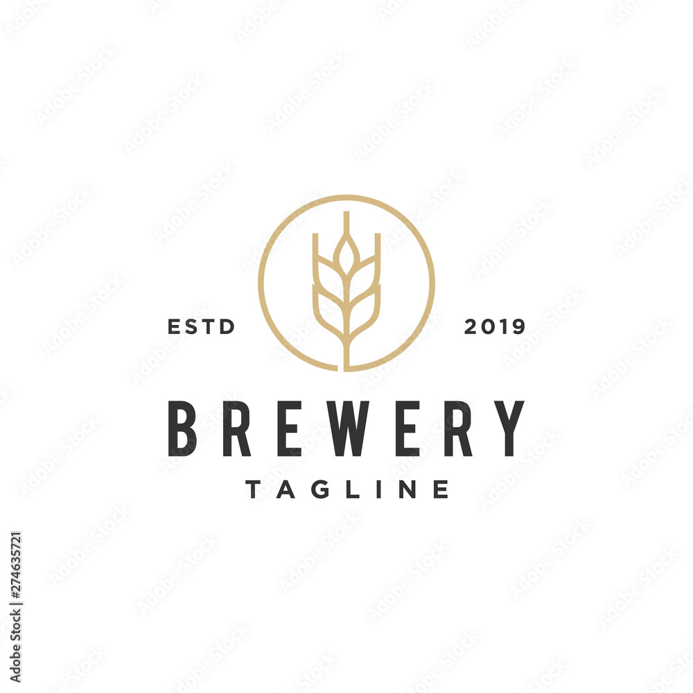 vintage icon brewery vector logo design