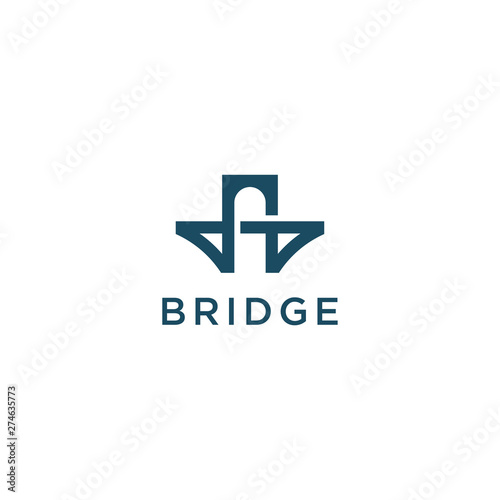 simple bridge symbol vector logo design