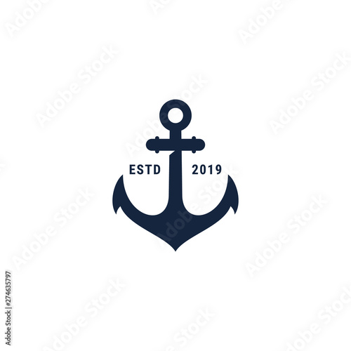 anchor symbol vector logo design
