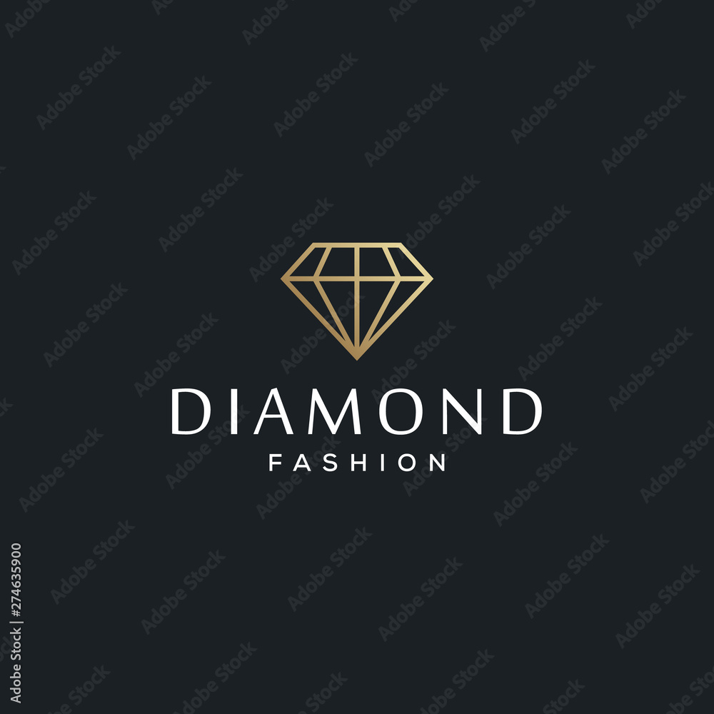 Vecteur Stock luxury diamond jewelry for fashion brand vector icon logo design Adobe Stock