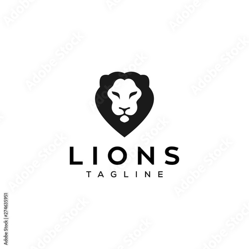 lion head vector icon logo design