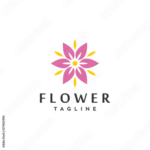 beautiful flower vector logo design