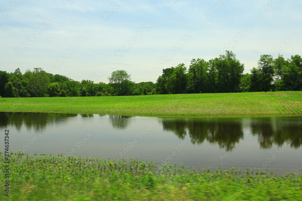 Flooded Agricultural Land, Ohio - obrazy, fototapety, plakaty 
