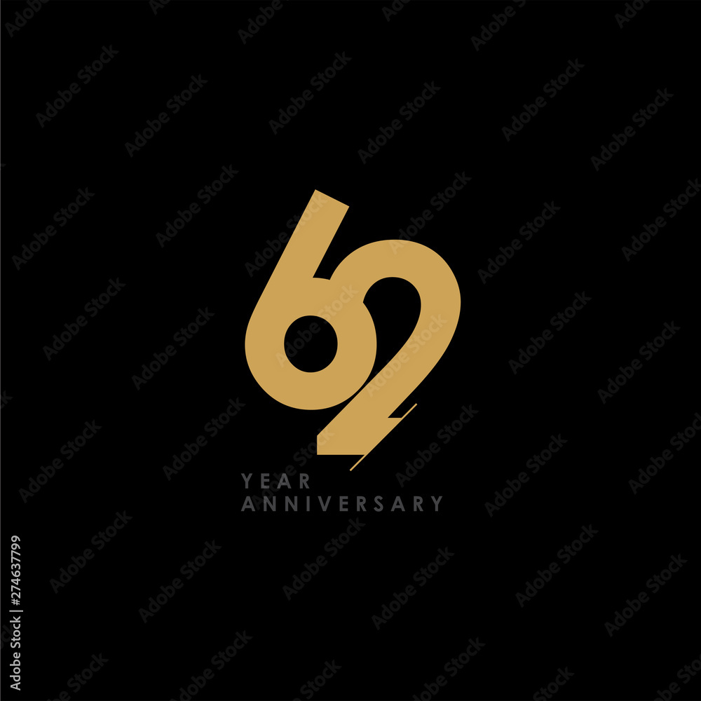 62 Year Anniversary Celebration Vector Template Design Illustration 62 Year Anniversary Celebration Vector Template Design Illustration