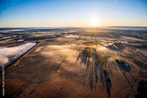 Farmland Outback Hot Air Ballooning Aerial View