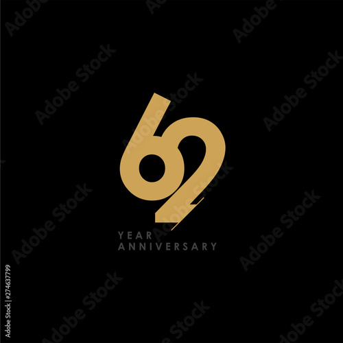 62 Year Anniversary Celebration Vector Template Design Illustration photo