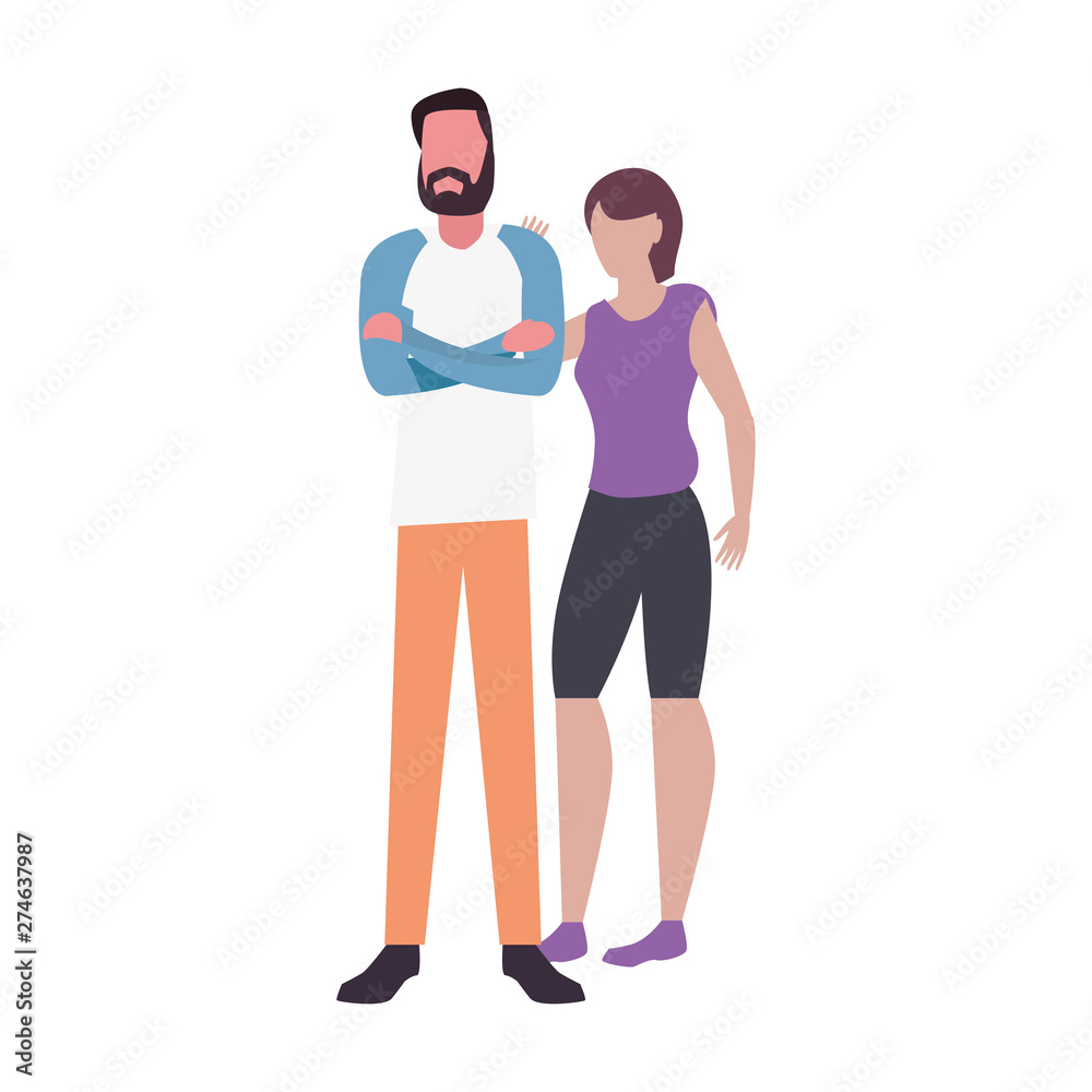 man and woman characters avatars