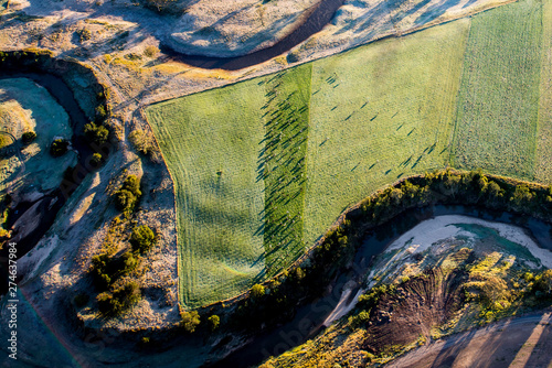 Farmland Outback Hot Air Ballooning Aerial View