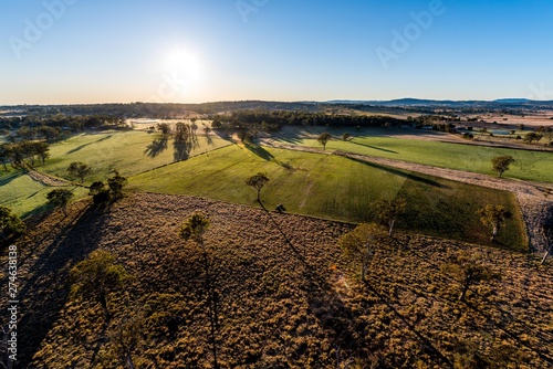 Farmland Outback Hot Air Ballooning Aerial View