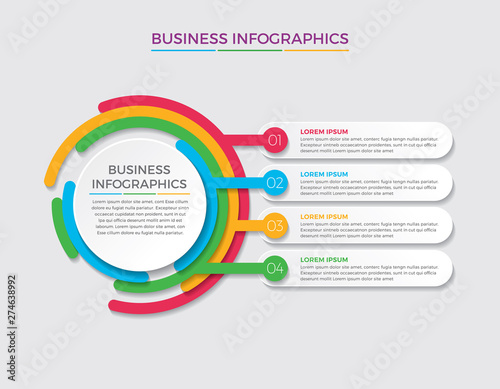 Infographic design vector and marketing icons can be used for workflow layout, diagram, annual report, web design.  Business concept with 4 options, steps or processes. - Vector 