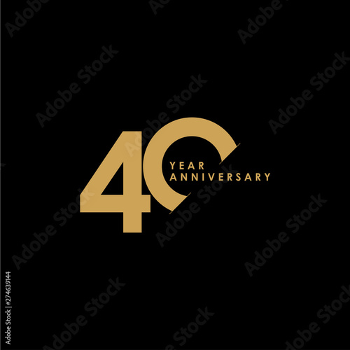 40 Year Anniversary Celebration Vector Template Design Illustration