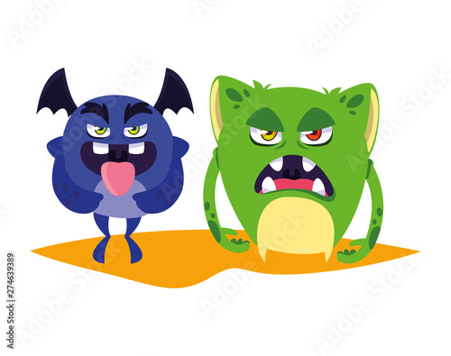 funny monsters comic characters colorful