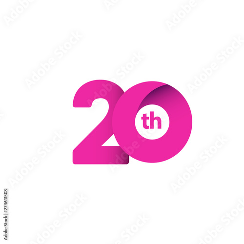 20 Year Anniversary Celebration Vector Template Design Illustration