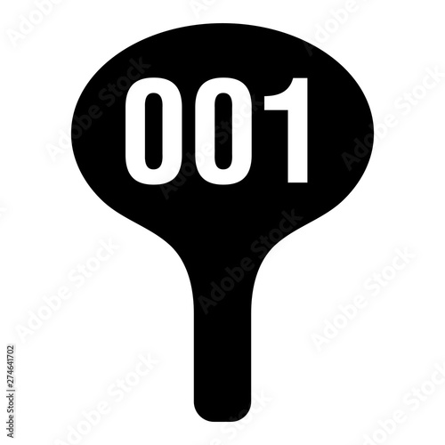auction bidding paddle vector graphic icon illustration