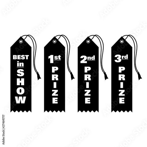 award prize ribbons set vector graphic icon illustration