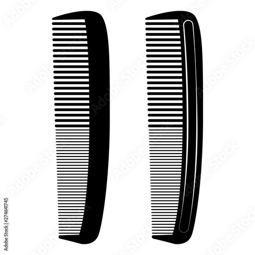 plastic hair comb set vector icon illustration graphic