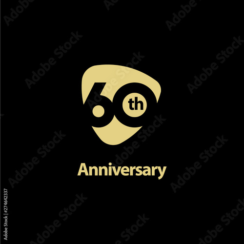 60 Year Anniversary Celebration Vector Template Design Illustration