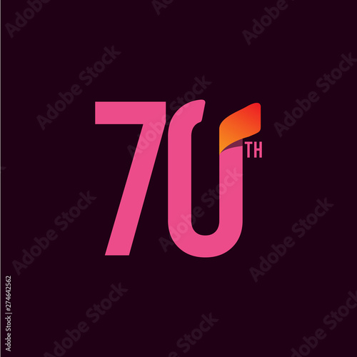 70 Year Anniversary Celebration Vector Template Design Illustration