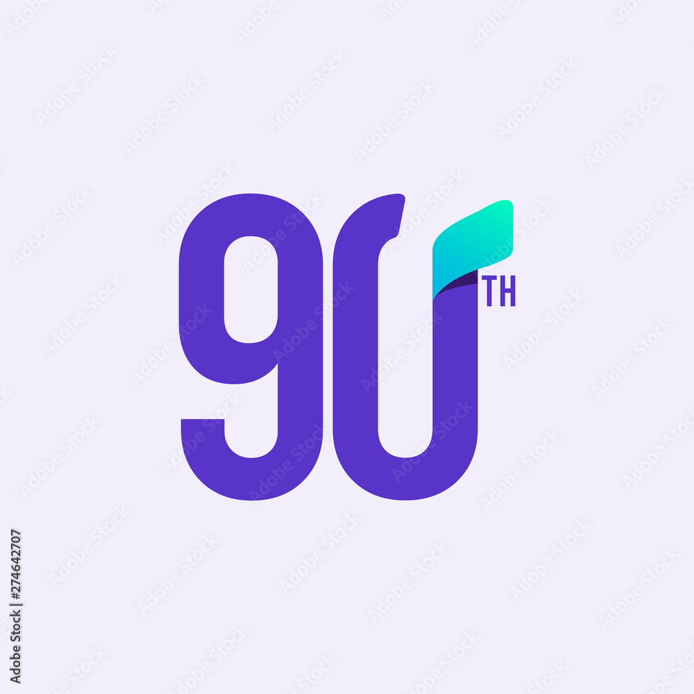 90 Year Anniversary Celebration Vector Template Design Illustration 90 Year Anniversary Celebration Vector Template Design Illustration