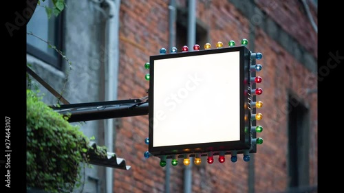 Lightbox signage with light bulb decorate for text information