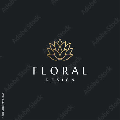 luxury floral vector logo design