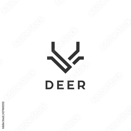 simple abstract deer head vector logo design