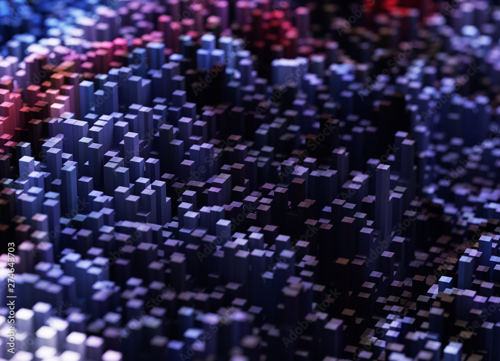 Obraz premium Beautiful 3D graphics, 3D synthetic solid graphics, mountains