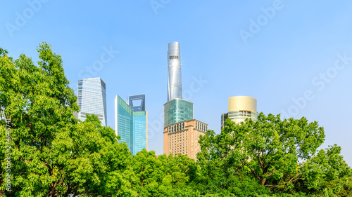 Shanghai skyline with modern urban skyscrapers,China