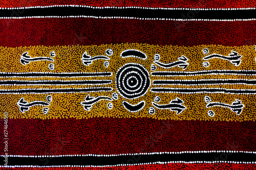 Foto Indigenous Australian art Dot painting background