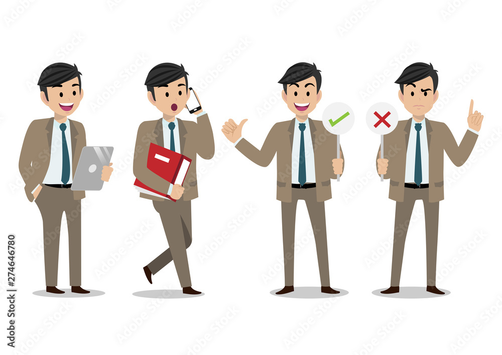 Cartoon character with businessman working character vector design.011.1 Cartoon character with businessman working character vector design.011.1