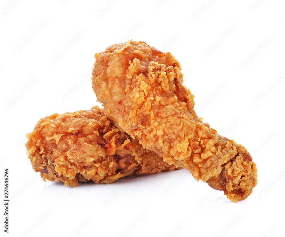 Fried chicken isolated white background Fried chicken isolated white background