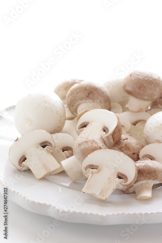 Freshness white and brown mushroom