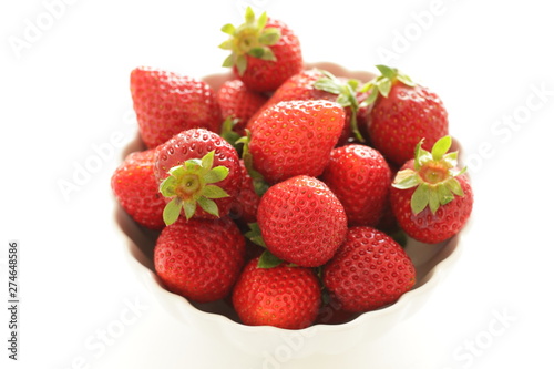 Freshness strawberry in bowl with copy space