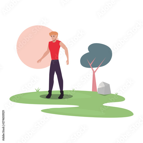 man character in the park outdoor