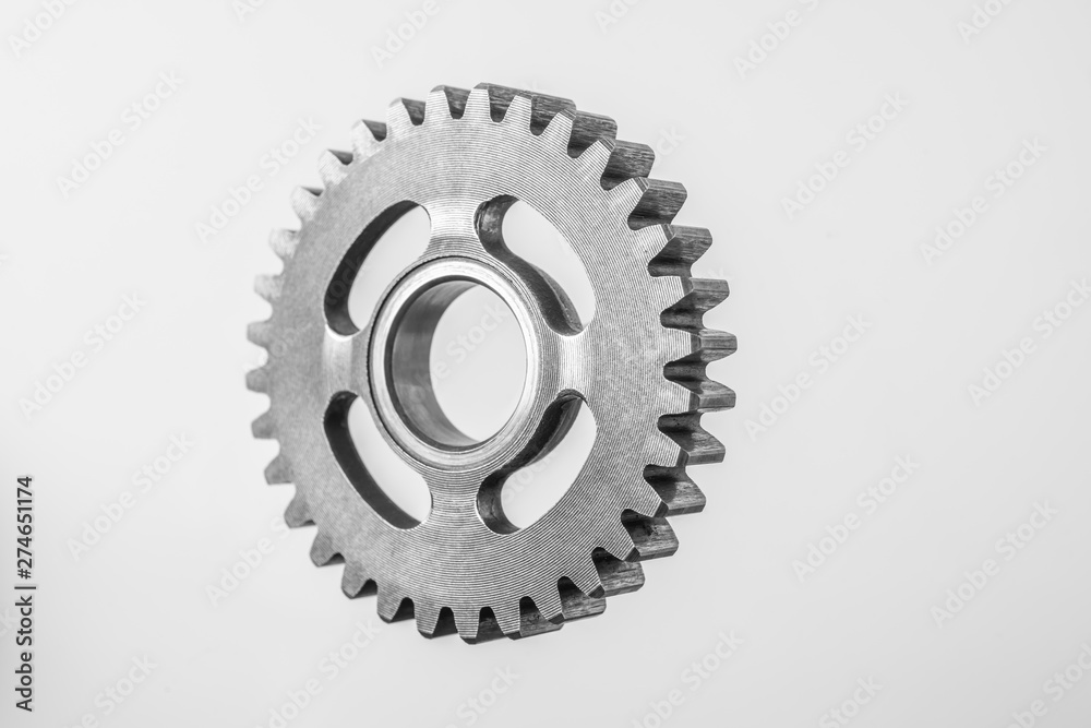 top view of metal gear isolated on white