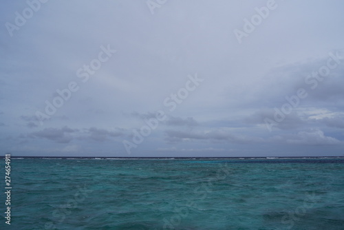 View of the sky and the Indian Ocean in cloudy weather