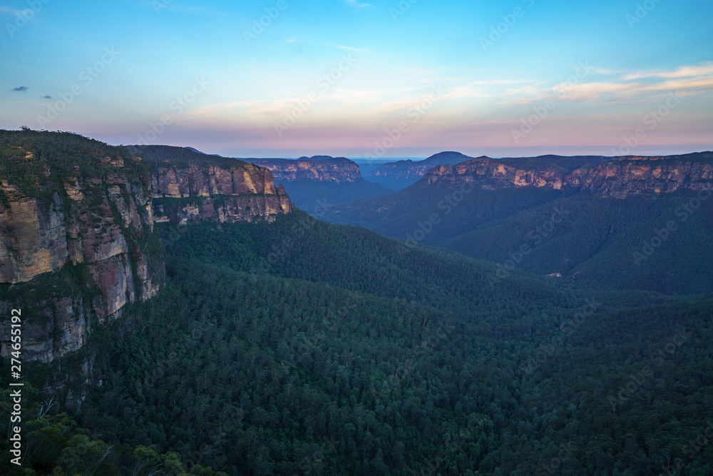 sunset at govetts leap lookout, blue mountains national park, australia 2