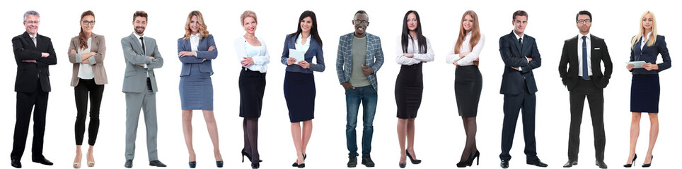 group of successful business people isolated on white