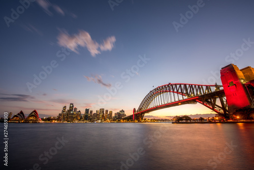 Fototapeta Naklejka Na Ścianę i Meble -  Sydney Harbour and Bridge Long Exposure Sunset