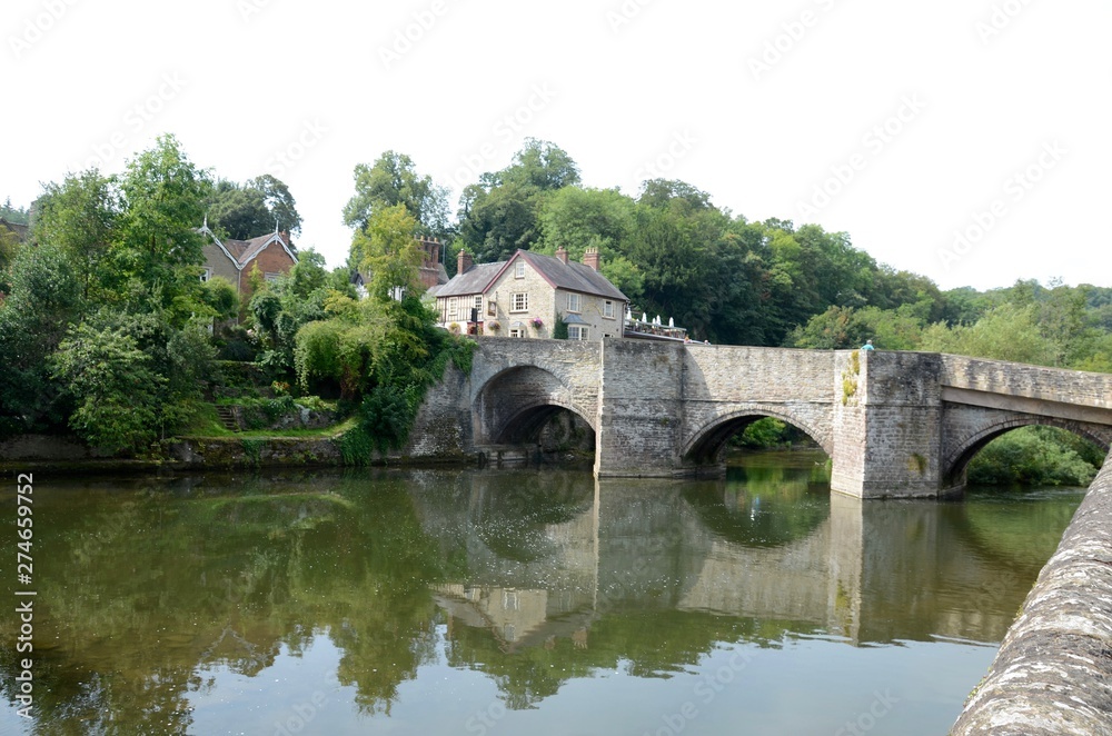 The old bridge on the River Teme in Ludlow, England
