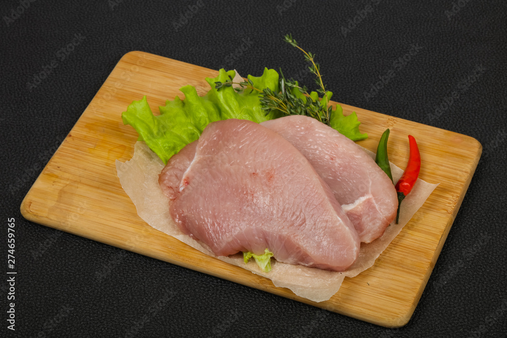 Raw turkey steak Raw turkey steak