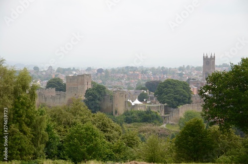 A view over Ludlow  a pretty market town in Shropshire  England
