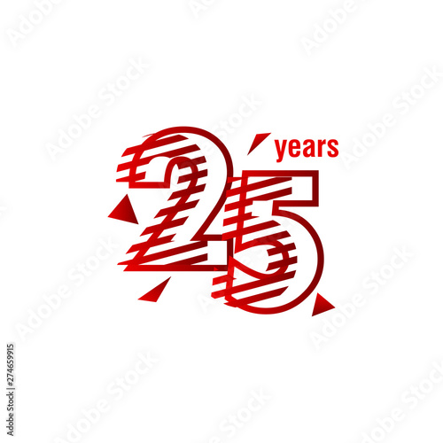 25 Years Anniversary Celebration Vector Template Design Illustration