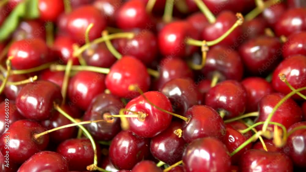 A lot of sweet cherries in the box. view from above. background, texture A lot of sweet cherries in the box. view from above. background, texture