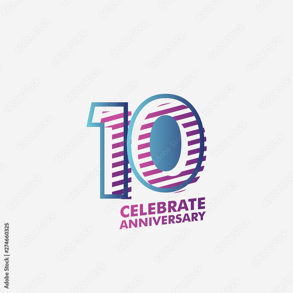 10 Year Anniversary Celebration Vector Template Design Illustration 10 Year Anniversary Celebration Vector Template Design Illustration